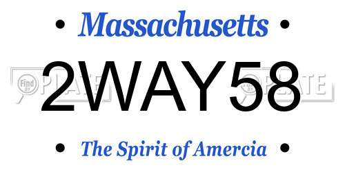 2WAY58 Massachusetts License Plate
