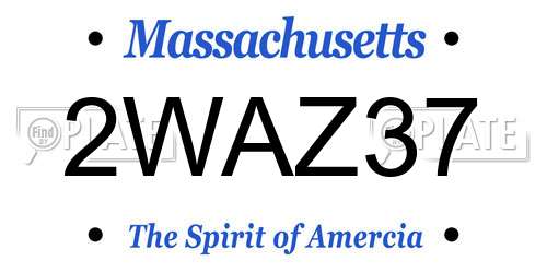 2WAZ37 Massachusetts License Plate