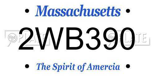 2WB390 Massachusetts License Plate