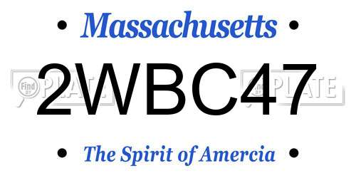 2WBC47 Massachusetts License Plate