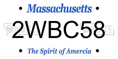 2WBC58 Massachusetts License Plate