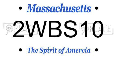 2WBS10 Massachusetts License Plate