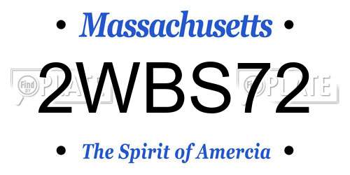 2WBS72 Massachusetts License Plate