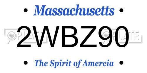 2WBZ90 Massachusetts License Plate