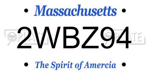 2WBZ94 Massachusetts License Plate