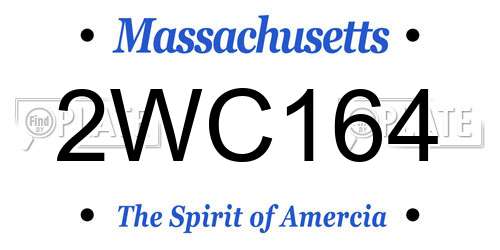 2WC164 Massachusetts License Plate
