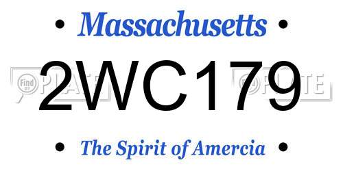 2WC179 Massachusetts License Plate