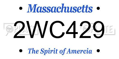 2WC429 Massachusetts License Plate