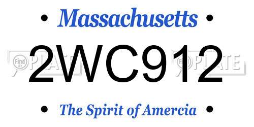 2WC912 Massachusetts License Plate