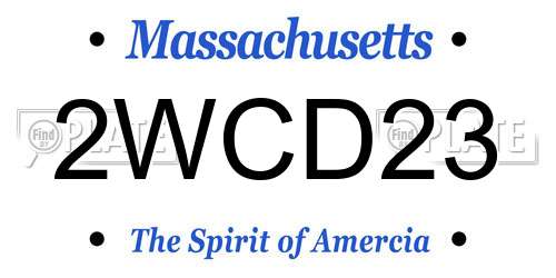 2WCD23 Massachusetts License Plate