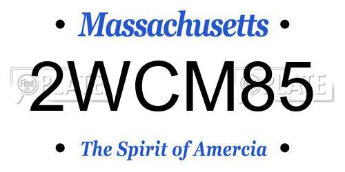 2WCM85 Massachusetts License Plate