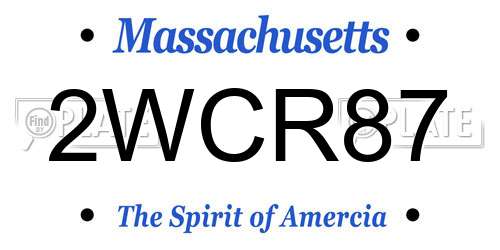 2WCR87 Massachusetts License Plate