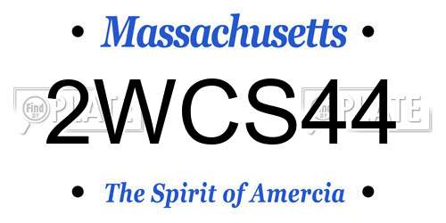 2WCS44 Massachusetts License Plate