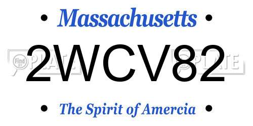 2WCV82 Massachusetts License Plate
