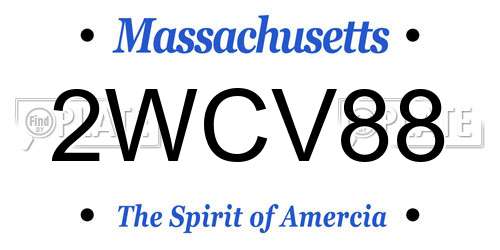 2WCV88 Massachusetts License Plate