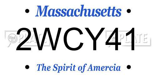 2WCY41 Massachusetts License Plate