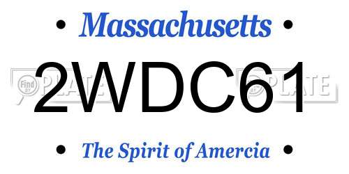 2WDC61 Massachusetts License Plate