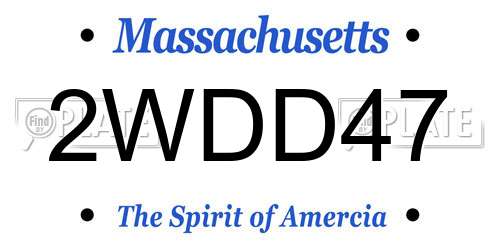 2WDD47 Massachusetts License Plate