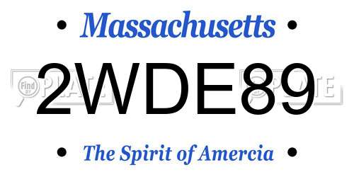 2WDE89 Massachusetts License Plate