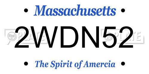 2WDN52 Massachusetts License Plate