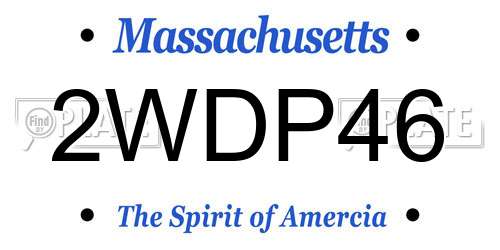 2WDP46 Massachusetts License Plate