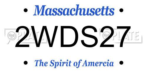 2WDS27 Massachusetts License Plate