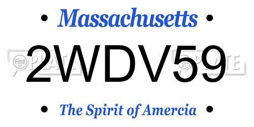 2WDV59 Massachusetts License Plate