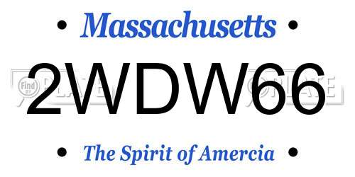 2WDW66 Massachusetts License Plate