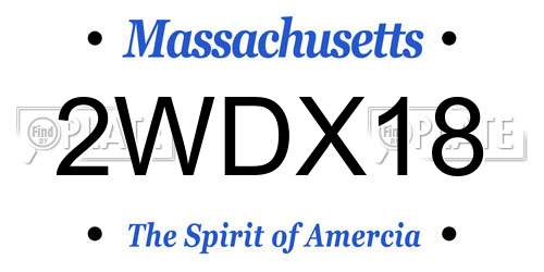 2WDX18 Massachusetts License Plate
