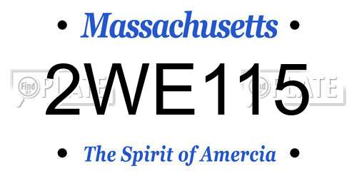 2WE115 Massachusetts License Plate