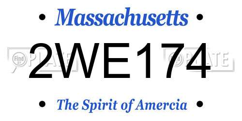 2WE174 Massachusetts License Plate
