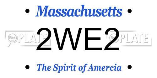 2WE2 Massachusetts License Plate
