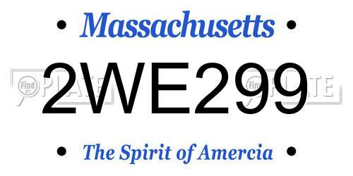 2WE299 Massachusetts License Plate