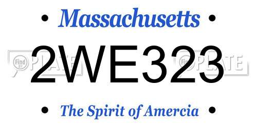 2WE323 Massachusetts License Plate