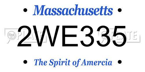 2WE335 Massachusetts License Plate
