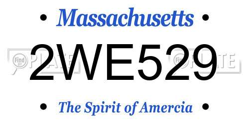 2WE529 Massachusetts License Plate