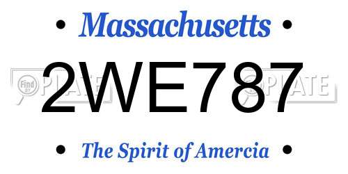 2WE787 Massachusetts License Plate