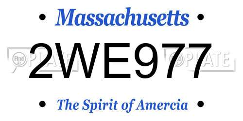 2WE977 Massachusetts License Plate