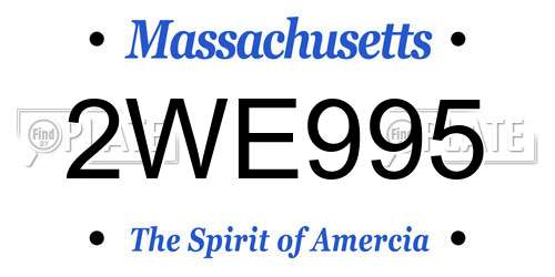 2WE995 Massachusetts License Plate