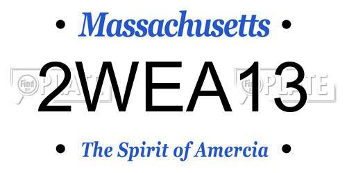 2WEA13 Massachusetts License Plate