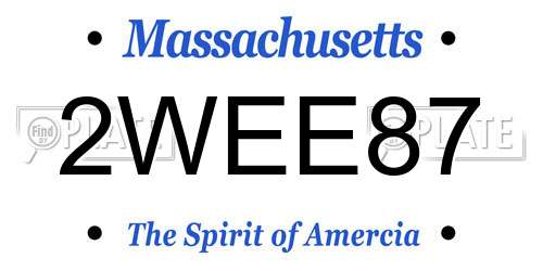 2WEE87 Massachusetts License Plate
