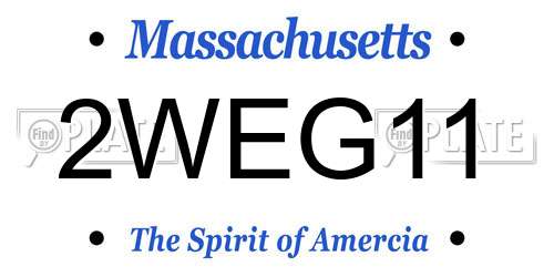 2WEG11 Massachusetts License Plate