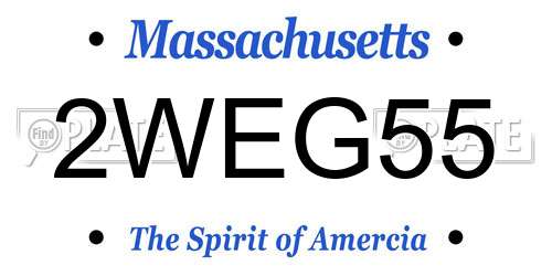 2WEG55 Massachusetts License Plate