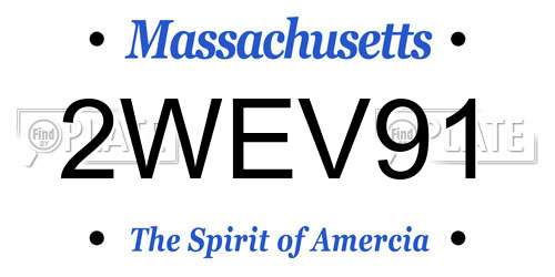 2WEV91 Massachusetts License Plate