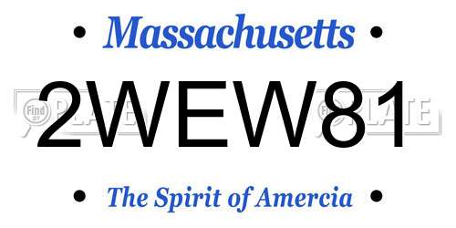2WEW81 Massachusetts License Plate