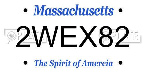 2WEX82 Massachusetts License Plate