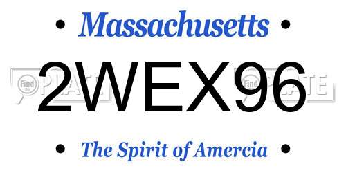 2WEX96 Massachusetts License Plate