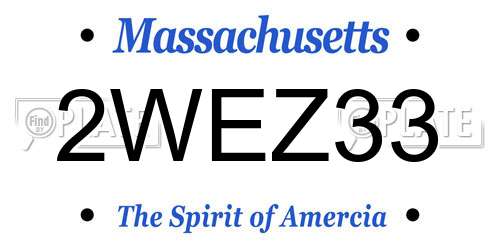 2WEZ33 Massachusetts License Plate