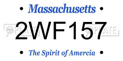 2WF157 Massachusetts License Plate