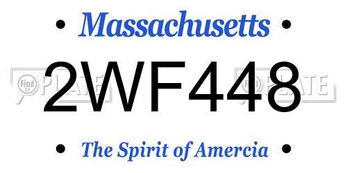 2WF448 Massachusetts License Plate